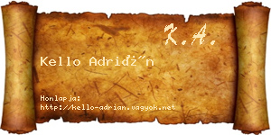 Kello Adrián névjegykártya